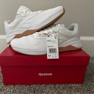 Reebok Women’s Nano X4, White and Gum Athletic Shoes